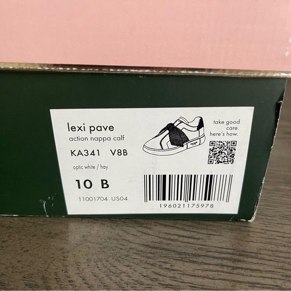 Kate Spade | Women’s Size 10 “Lexi Pave” Action Nappa Calf Sneakers in White/Hay - Picture 9 of 9